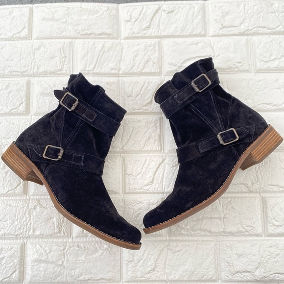 PAUL Green Munchen Suede women’s ankle buckle boots Size 10 - Picture 1 of 9